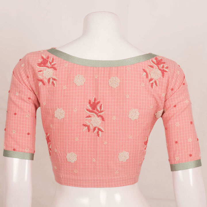 Pearl Beads Embroidery Cotton Blouse 10055529