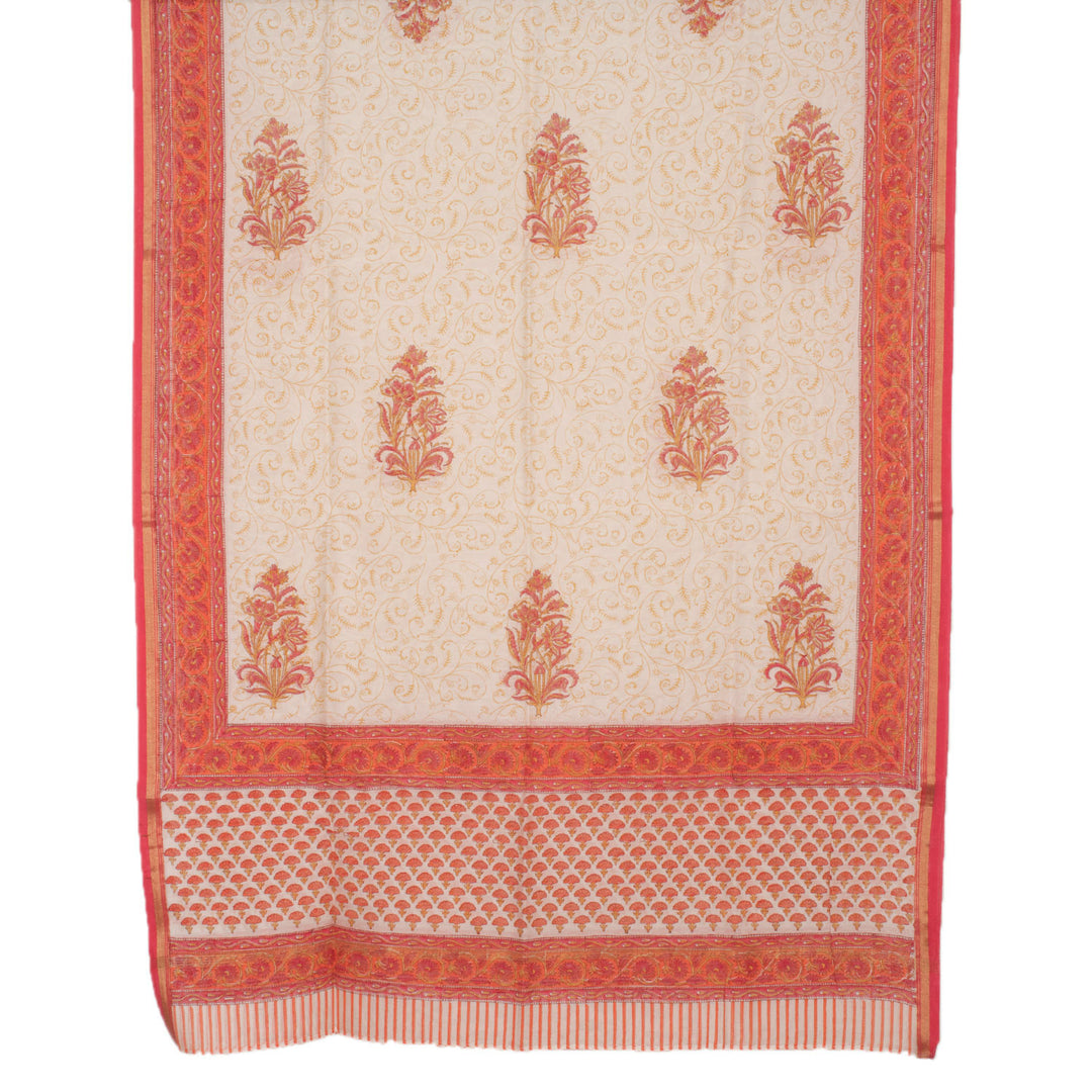 Hand Block Printed Silk Cotton 2 pc Salwar Suit Material 10055079