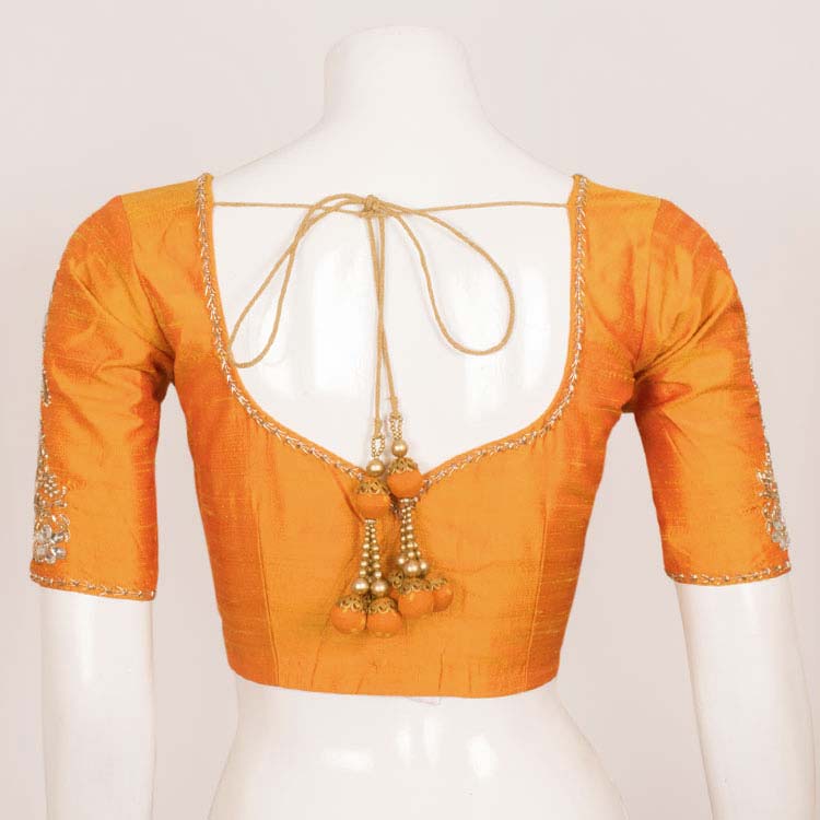 Hand Embroidered Raw Silk Blouse 10051135