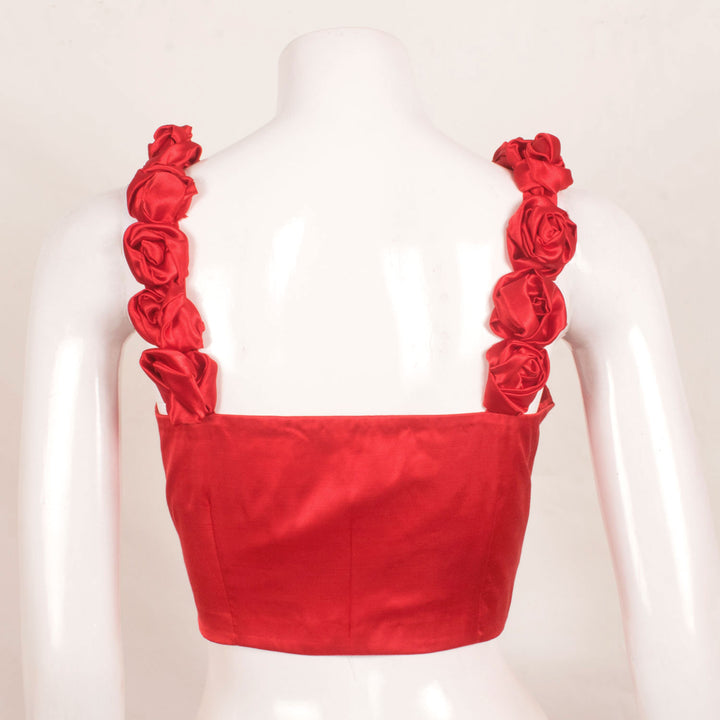 Handcrafted Sleeveless Satin Silk Designer Blouse 10056340