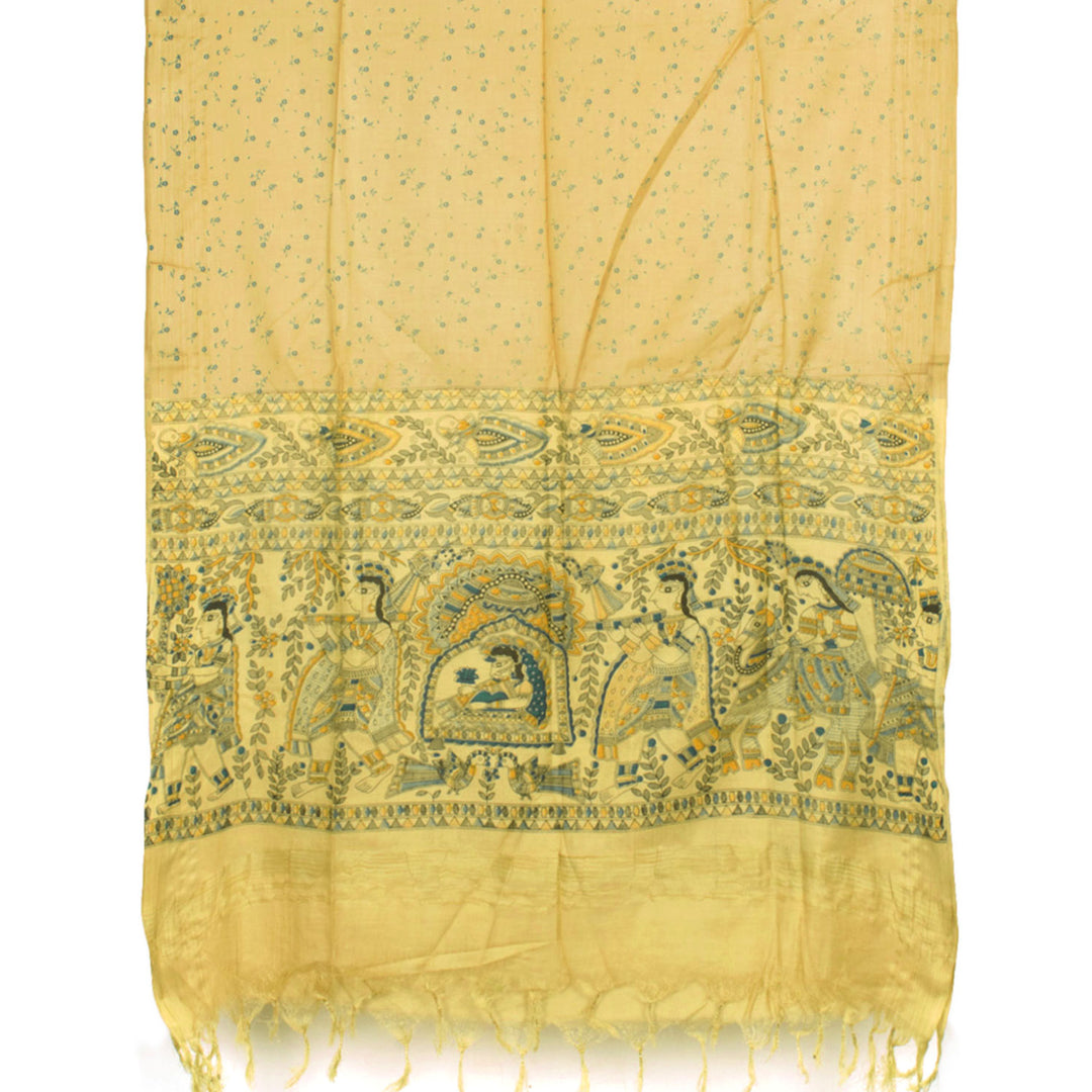 Madhubani Printed Bhagalpur Silk Salwar Suit Material 10056890