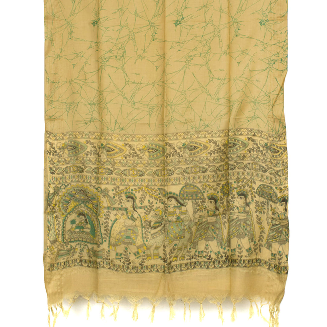Madhubani Printed Bhagalpur Silk Salwar Suit Material 10056891