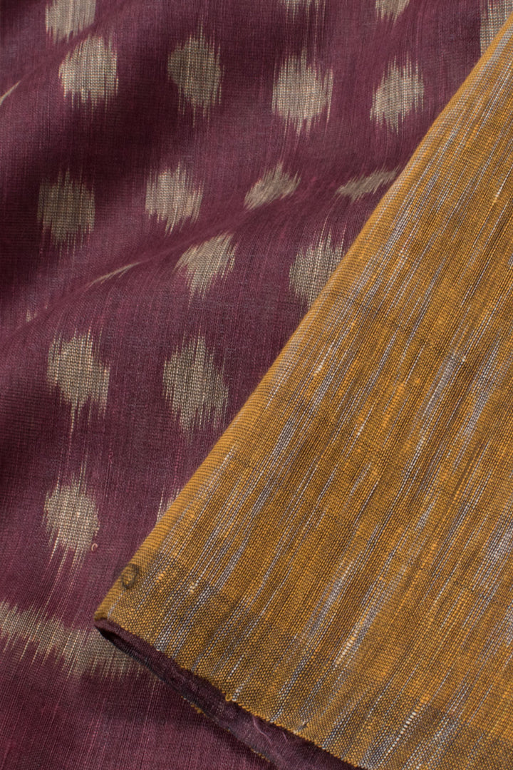 Purple Linen Ikat Tussar Silk Saree 10059407