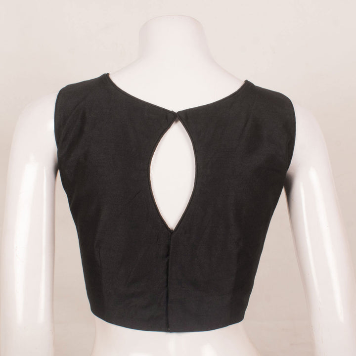 Handcrafted Sleeveless Silk Blouse with Padding and Slit Back