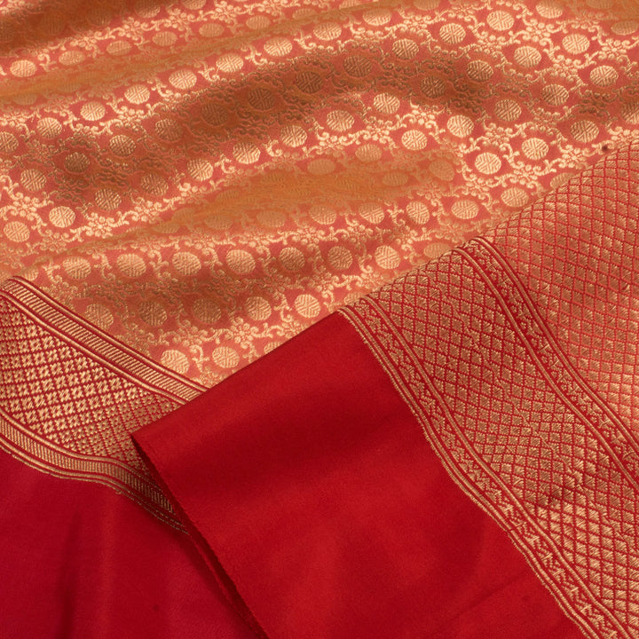 Handloom Brocade Banarasi Katan Silk Saree with allover Zari Design and Satin Border