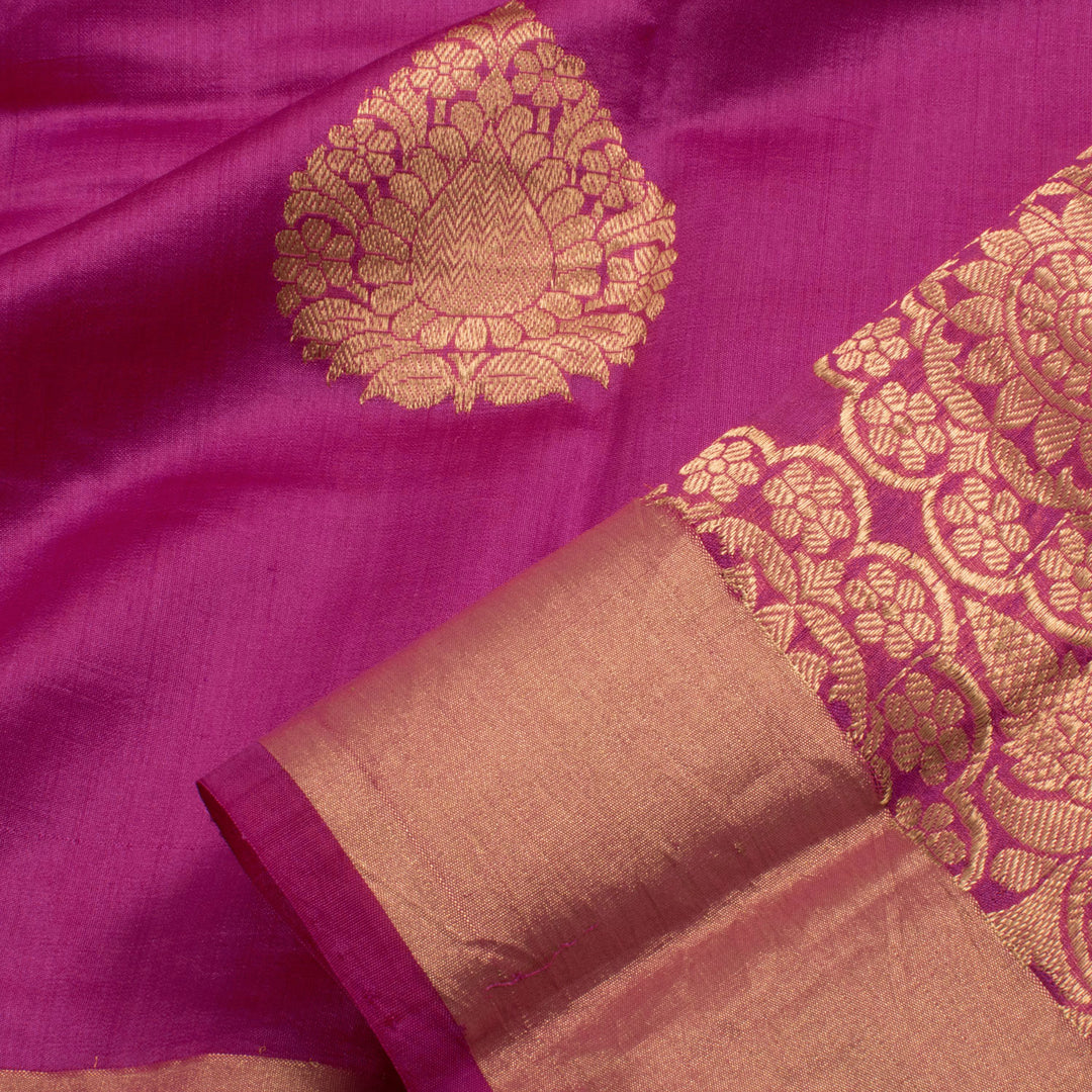 Handloom Banarasi Kadhwa Spun Silk Saree with Floral Butis