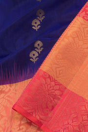 Navy Blue Handloom Kanjivaram Soft Silk Saree 10058477