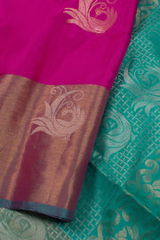 Barbie Pink Handloom Kanjivaram Soft Silk Saree 10058495