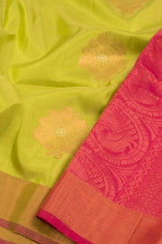 Lime Green Handloom Kanjivaram Soft Silk Saree 10059287