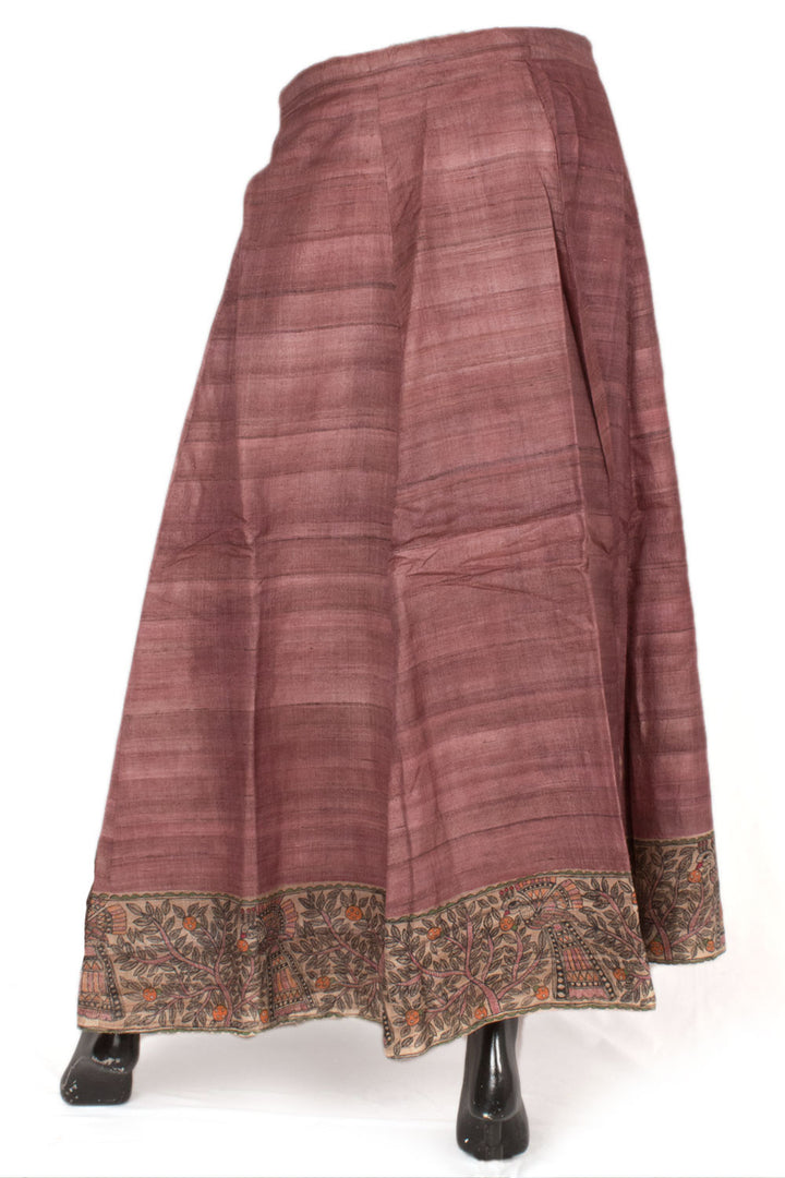 Hand Painted Madhubani Bhagalpur Tussar Silk Skirt 10057657