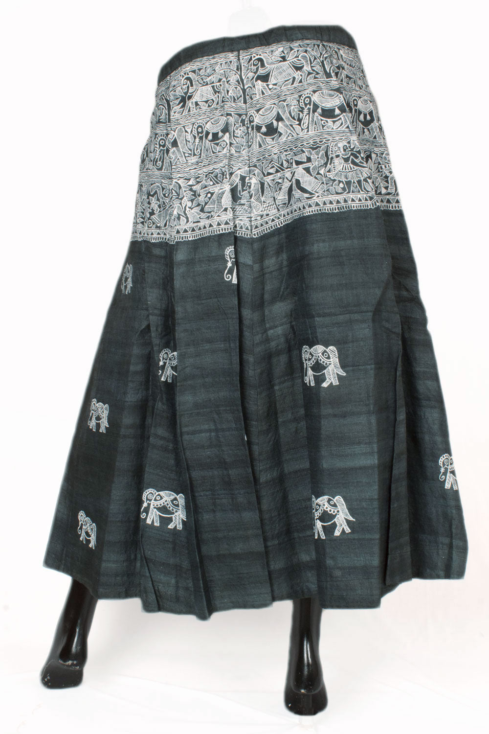Hand Painted Madhubani Bhagalpur Tussar Silk Skirt 10057656