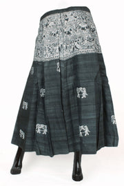 Hand Painted Madhubani Bhagalpur Tussar Silk Skirt 10057656