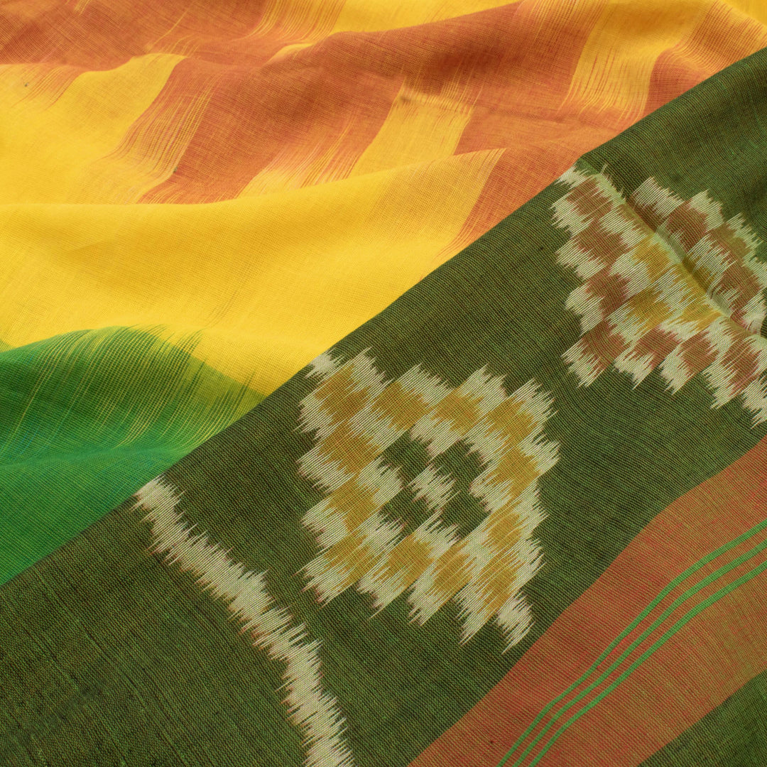 Handloom Sambalpuri Ikat Cotton Saree with Triple Colour Design 