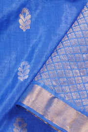 Azure Blue Chhattisgarh Tussar Silk Saree 10059704