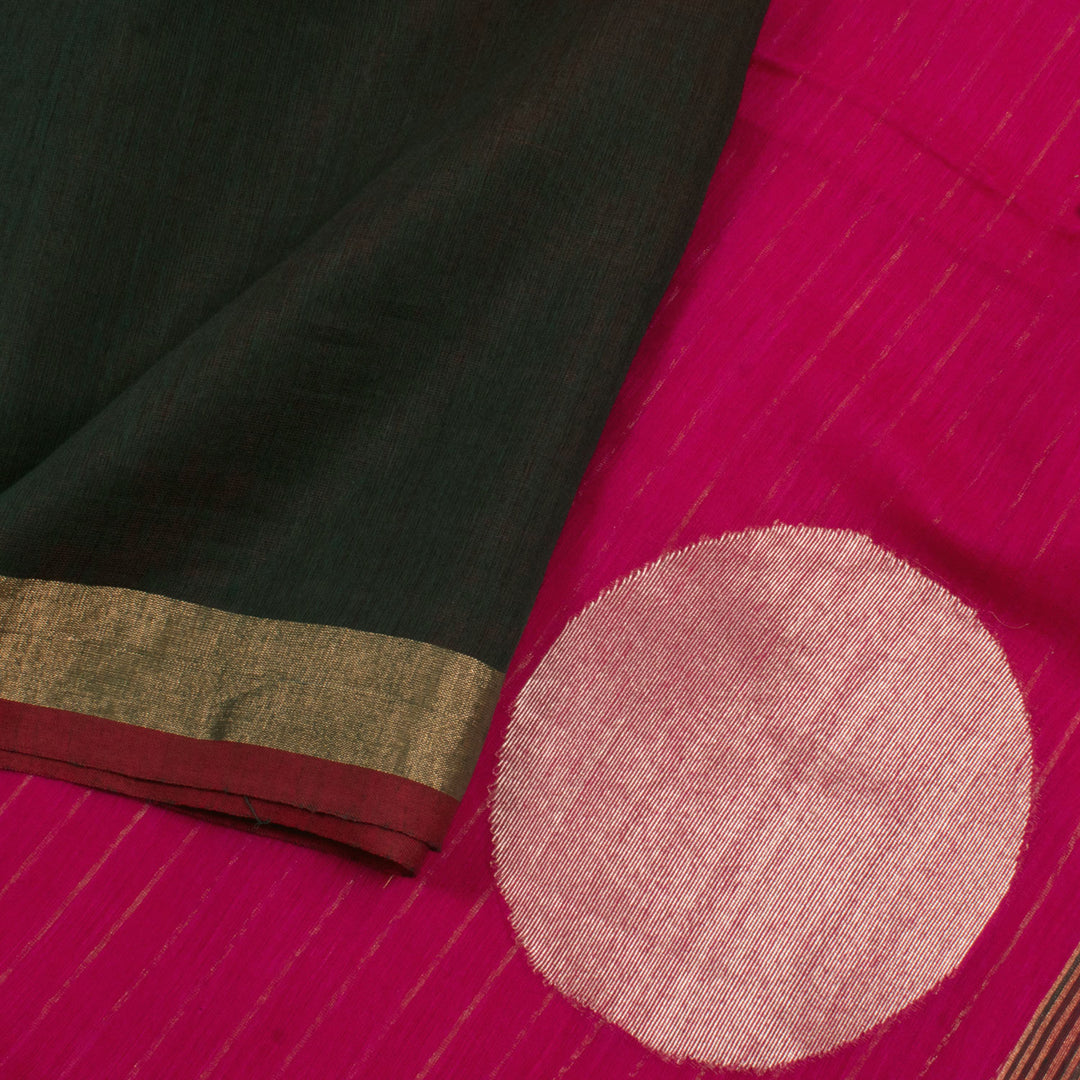 Handloom Bengal Jamdani Silk Cotton Saree with Geometric Motifs 