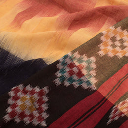 Handloom Ikat Cotton Saree with Triple Colour Design