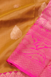 Mustard Yellow Handloom Banarasi Kadhwa Katan Silk Saree 10061142