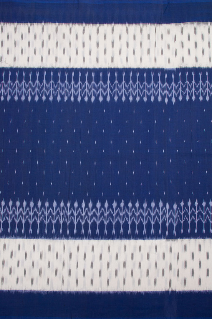 Blue Handloom Pochampally Ikat Cotton Saree 10060520