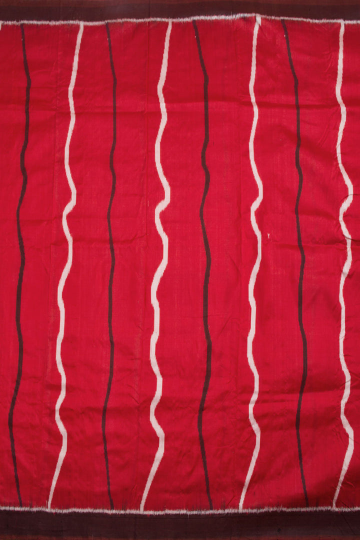 Red Handloom Odisha Ikat Mulberry Silk Saree 10060315