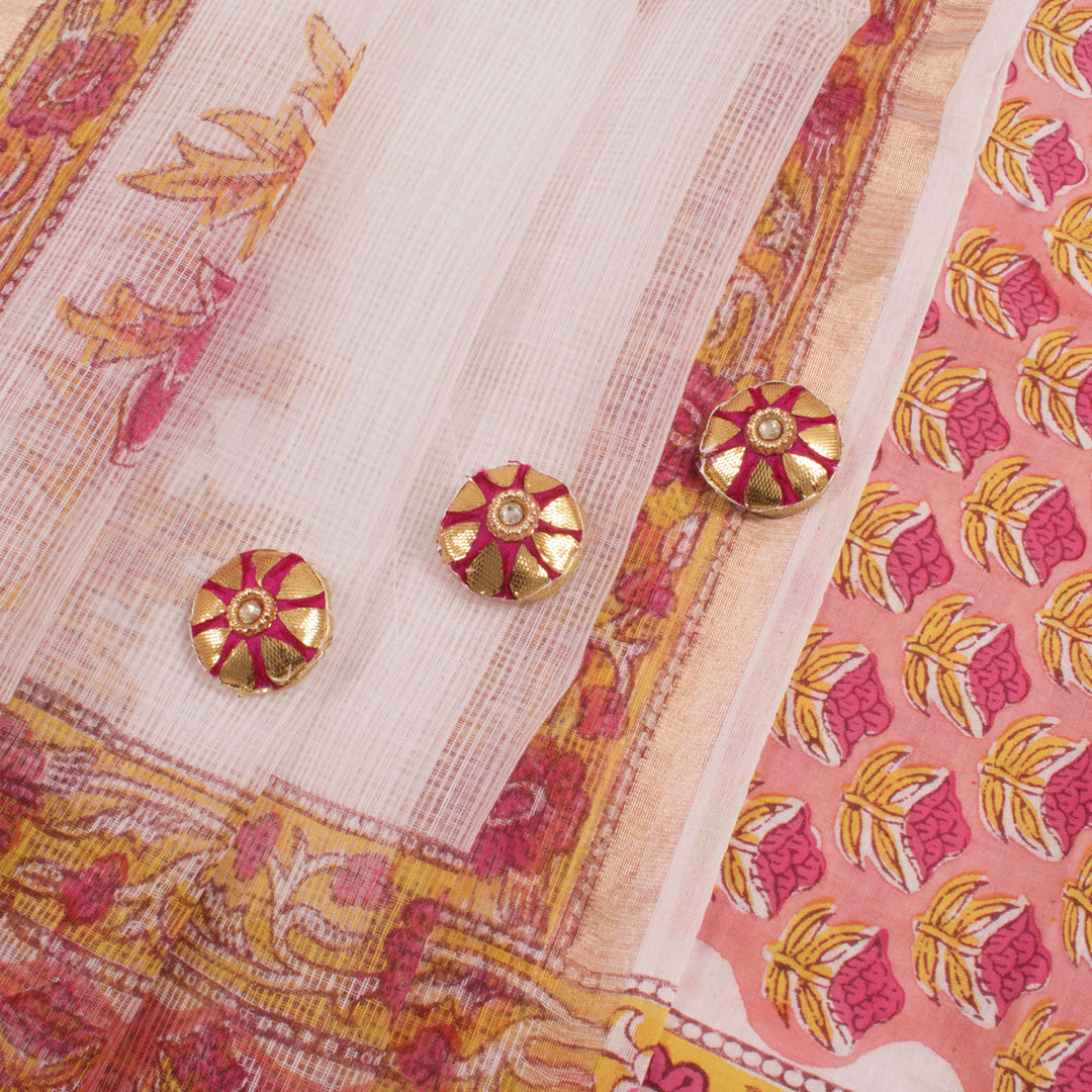 Sanganeri Hand Block Printed Cotton Salwar Suit Material 10056599