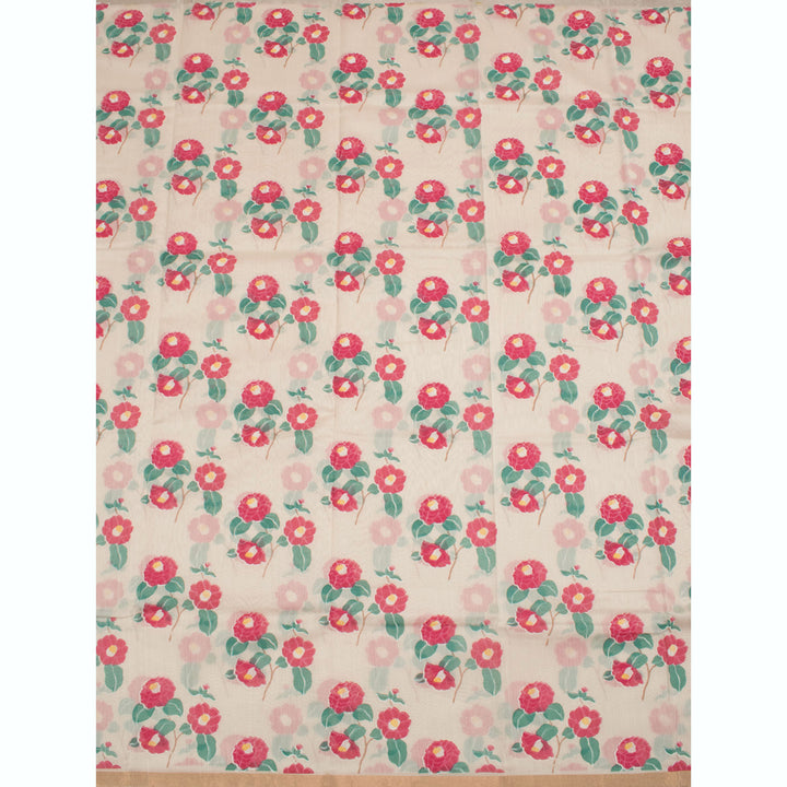 Printed Handloom Chanderi Silk Cotton Saree 10055916