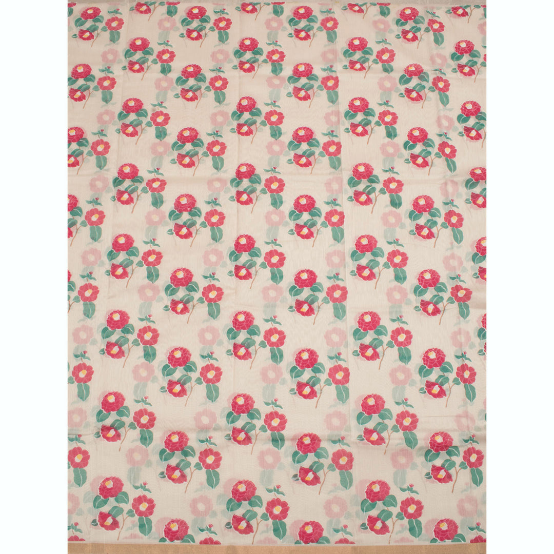Printed Handloom Chanderi Silk Cotton Saree 10055916
