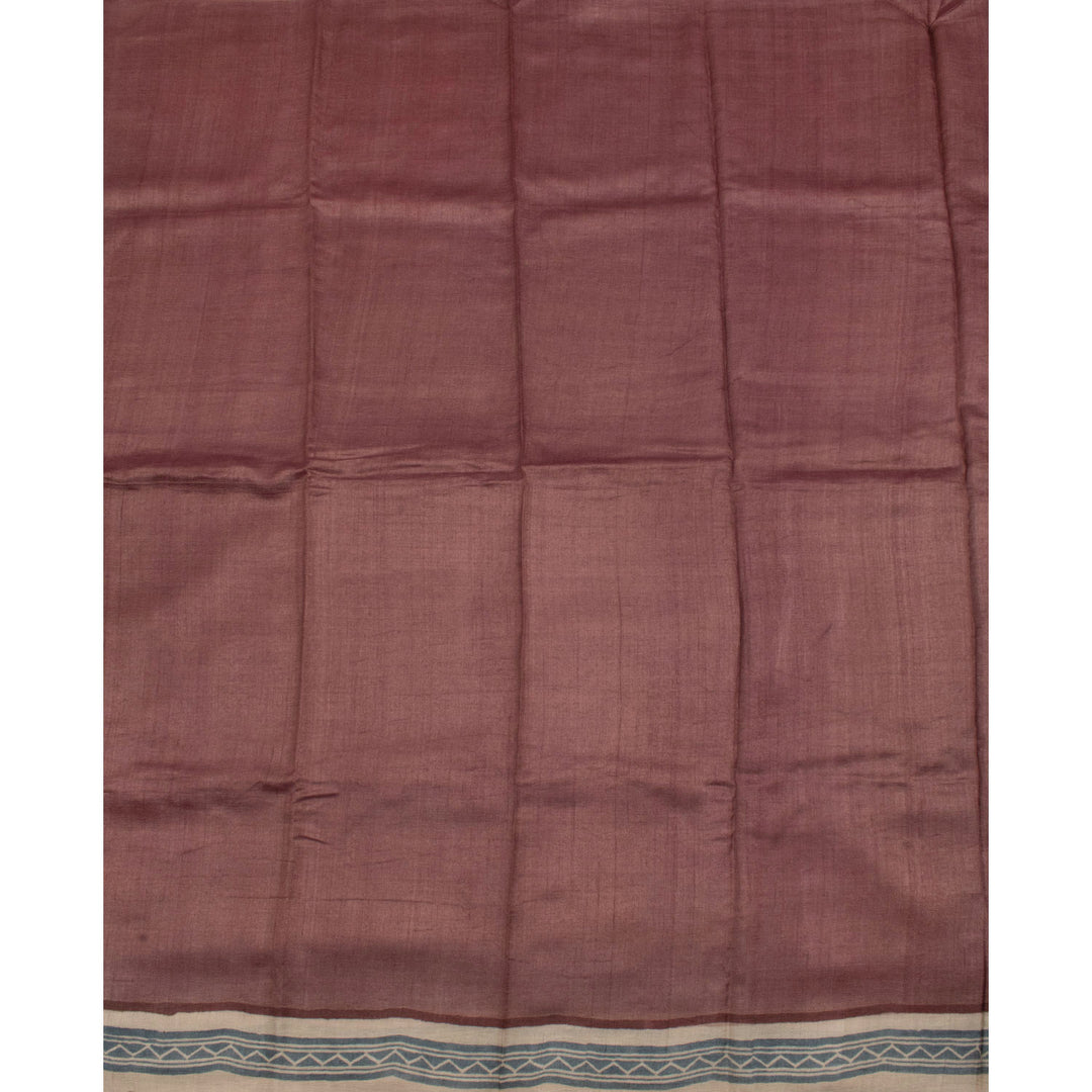 Hand Block Printed Tussar Silk Salwar Suit Material 10055938