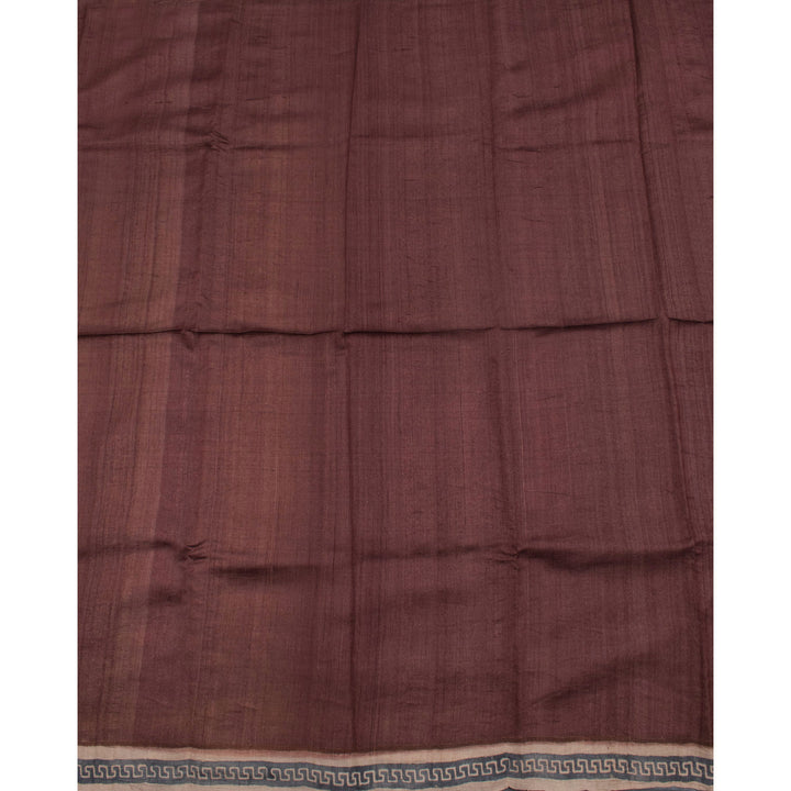 Hand Block Printed Tussar Silk Salwar Suit Material 10055939