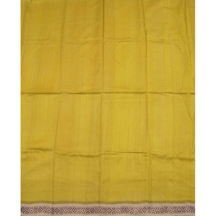Hand Block Printed Tussar Silk Salwar Suit Material 10055945