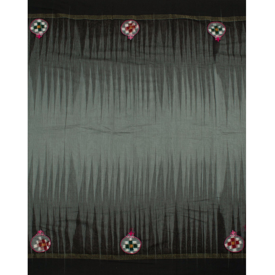 Applique Embroidered Cotton Saree 10056253