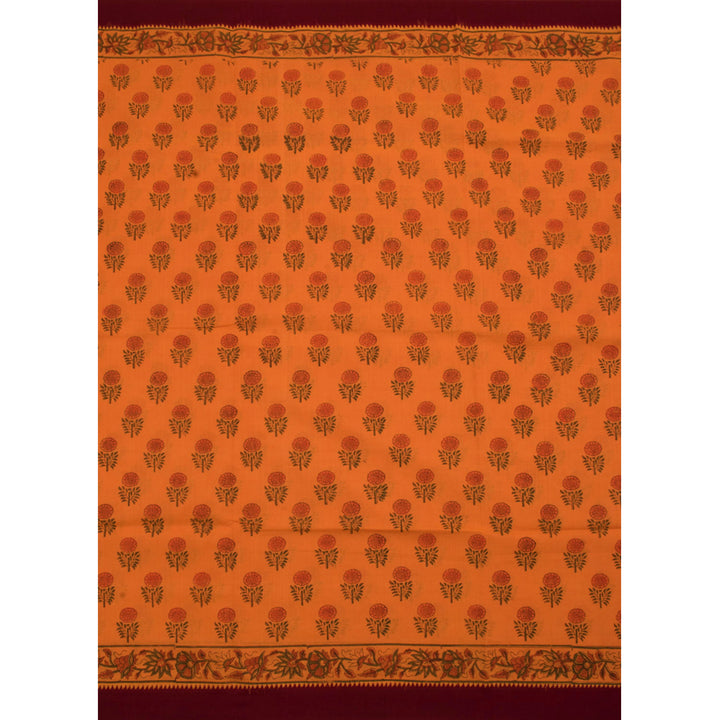 Hand Block Printed Mangalgiri Cotton Saree 10056934