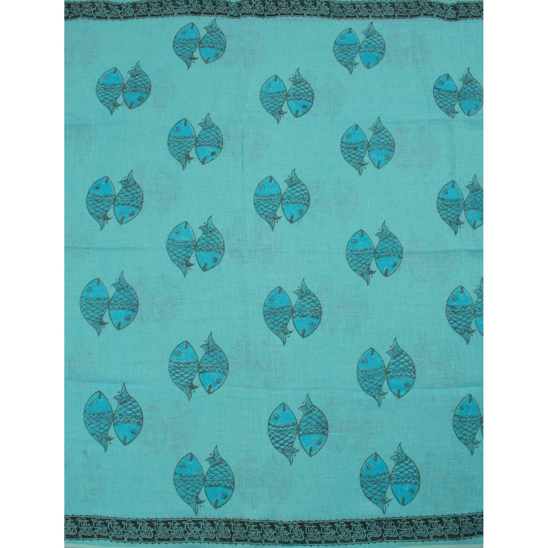 Hand Block Printed Linen Saree 10057156