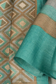 Hand Block Printed Tussar Silk Stole 10057192