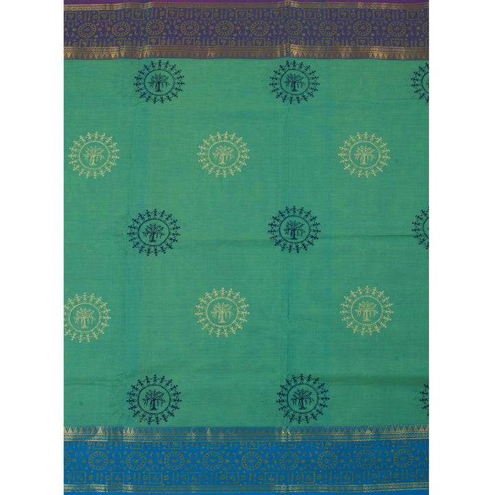 Hand Block Printed Cotton Saree 10057205