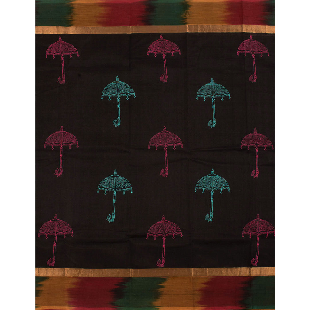 Hand Block Printed Silk Cotton Saree 10057210