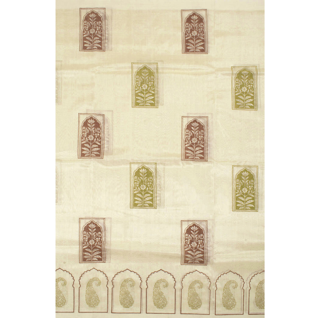 Hand Block Printed Mangalgiri Silk Saree 10057215