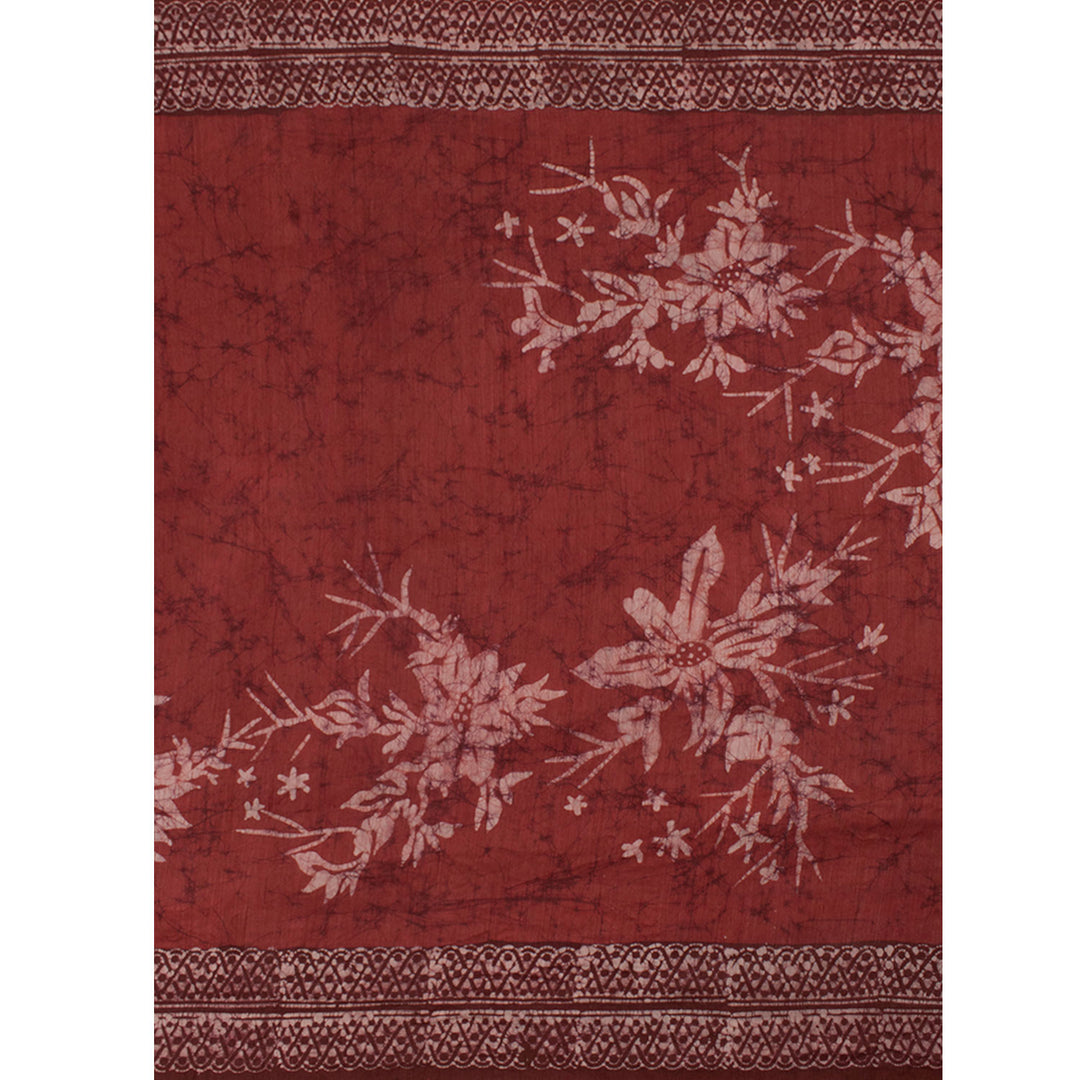 Batik Printed Silk Cotton Saree 10057401