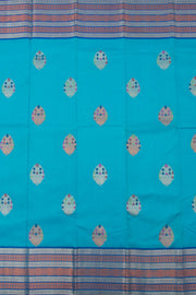 Ananda Blue Handloom Pure Zari Kanjivaram Silk Saree 10057681