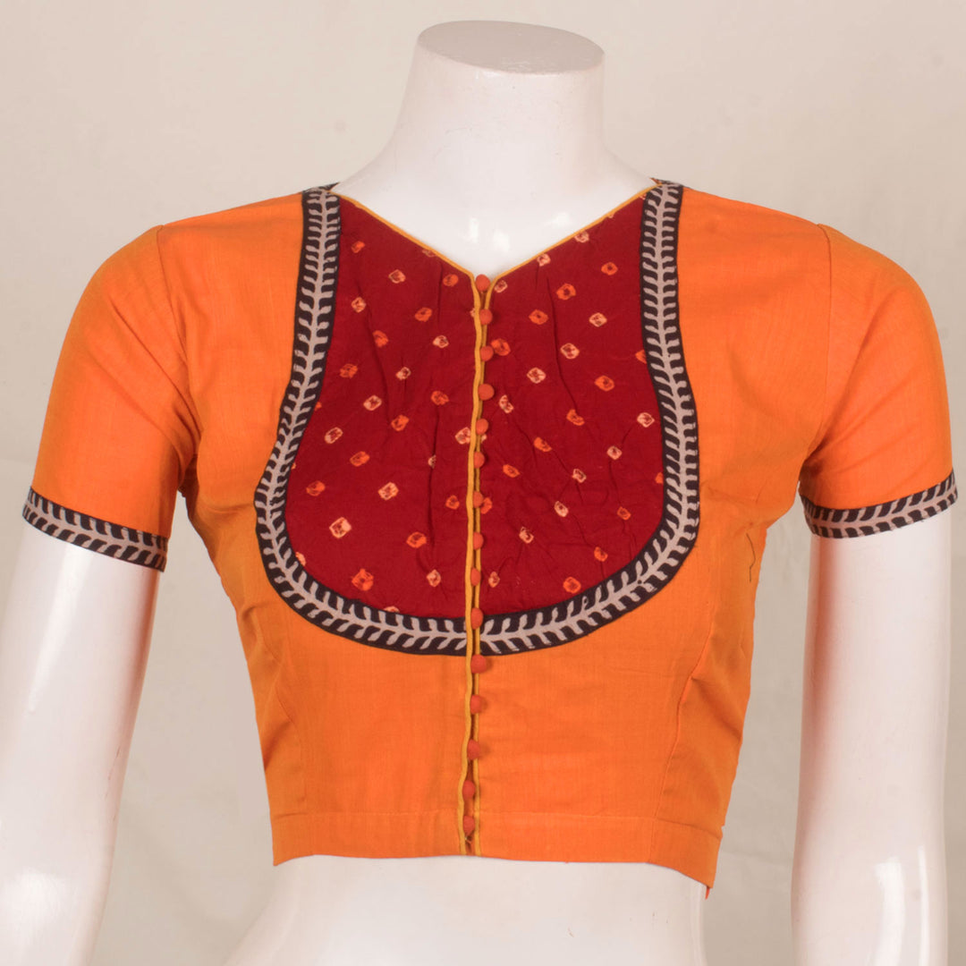 Hand Embroidered Mirror Work Cotton Blouse 10057859