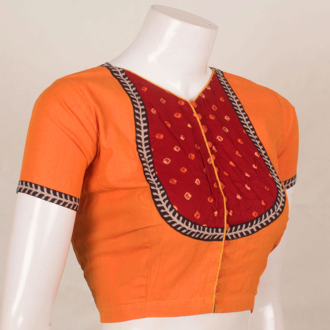 Hand Embroidered Mirror Work Cotton Blouse 10057859