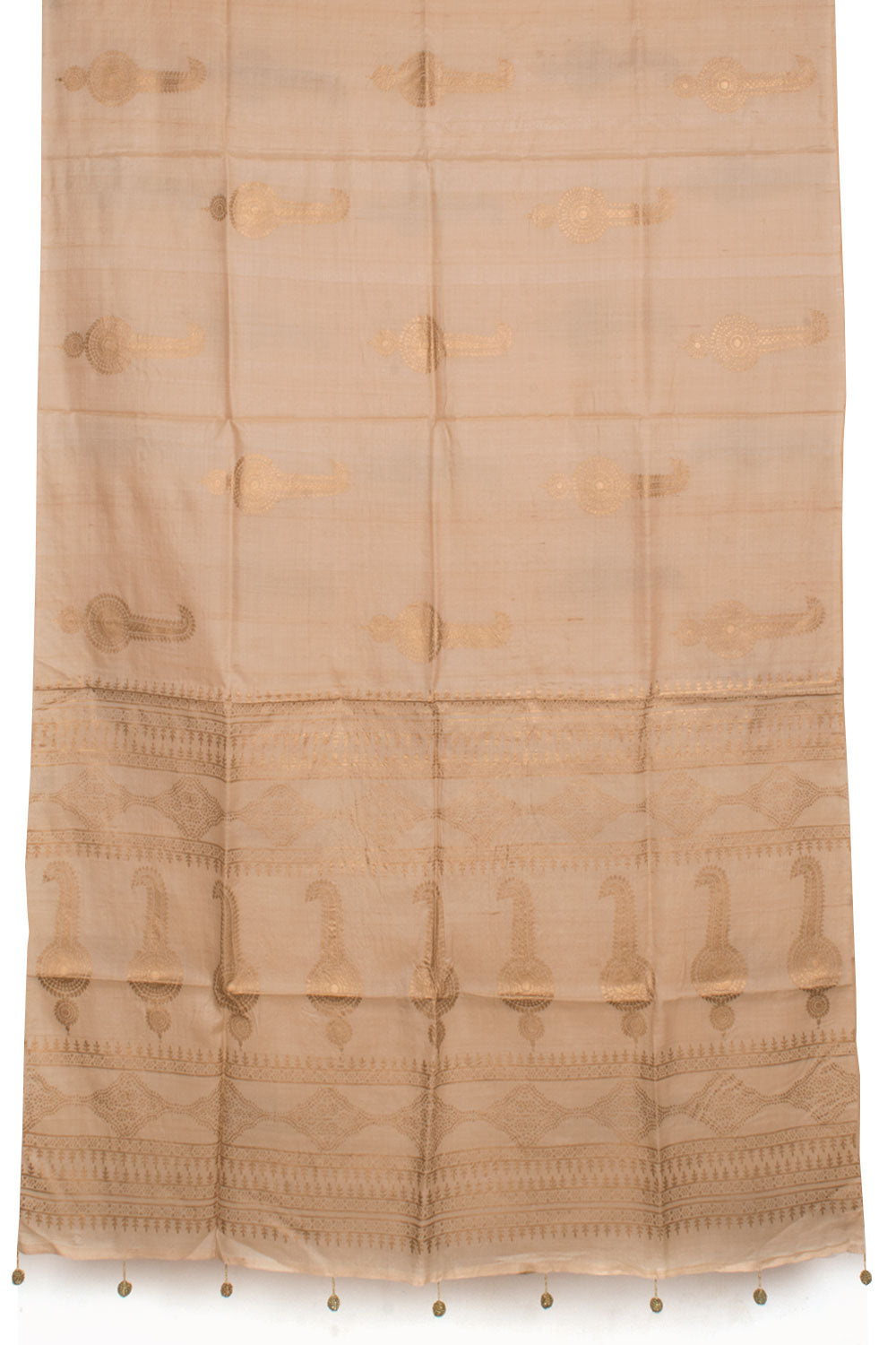 Hand Block Printed Tussar Silk Saree 10059075