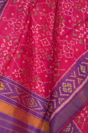 Pink Patola Ikat Mulberry Silk Dupatta 10059178