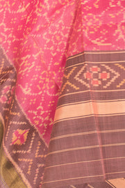 Pink Patola Ikat Mulberry Silk Dupatta 10059179