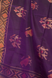 Purple Patola Ikat Mulberry Silk Dupatta 10059181