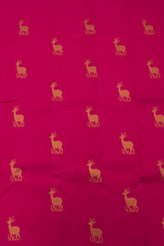 Magenta Pure Zari Borderless Kanjivaram Silk Saree 10059193