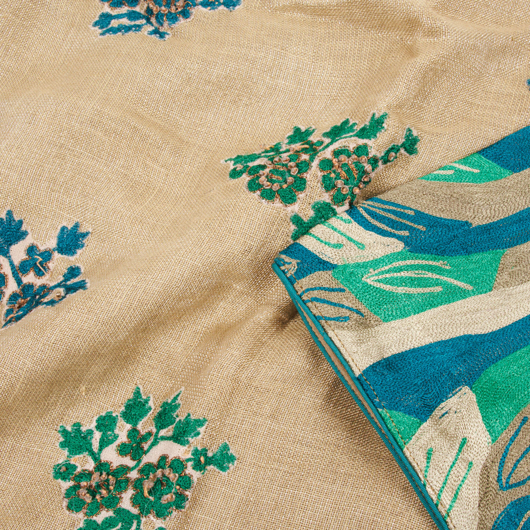 Handcrafted Tissue Zari Linen Blouse 10059496