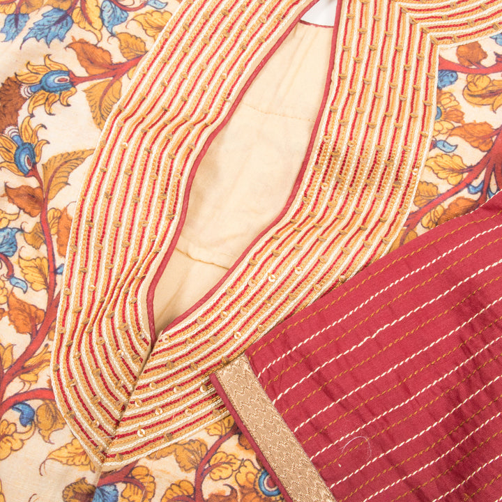 Printed Kalamkari Cotton Blouse 10059521