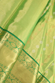 Mango Green Kanjivaram Tissue Pattu Pavadai Material 10059612