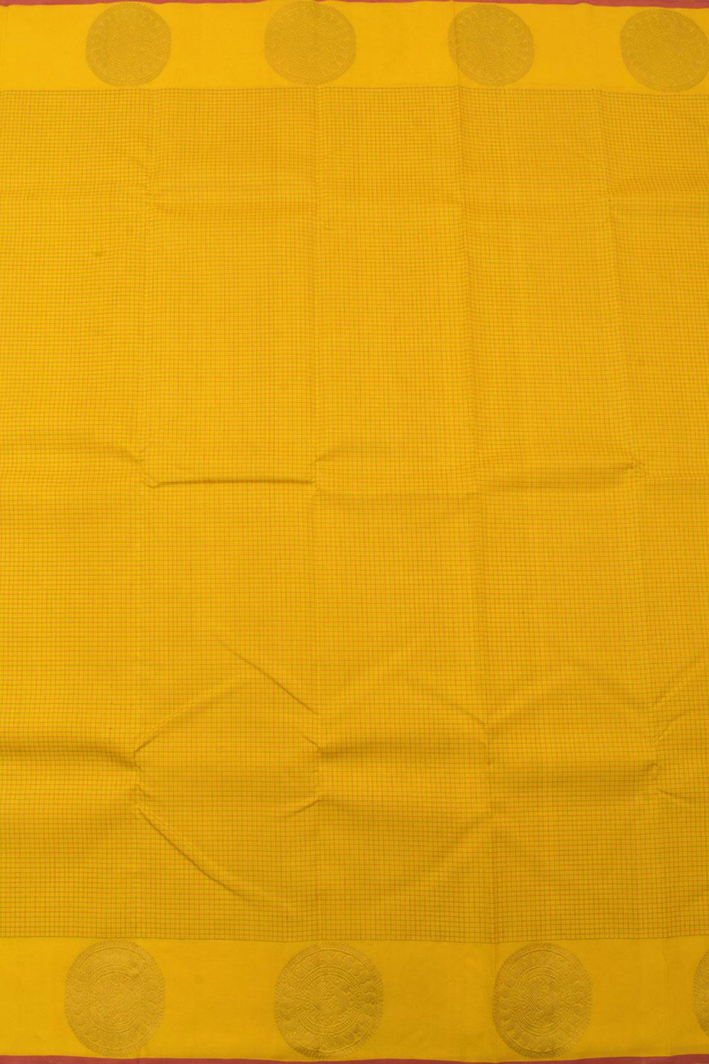 Amber Yellow Pure Zari Kanjivaram Silk Saree 10060018