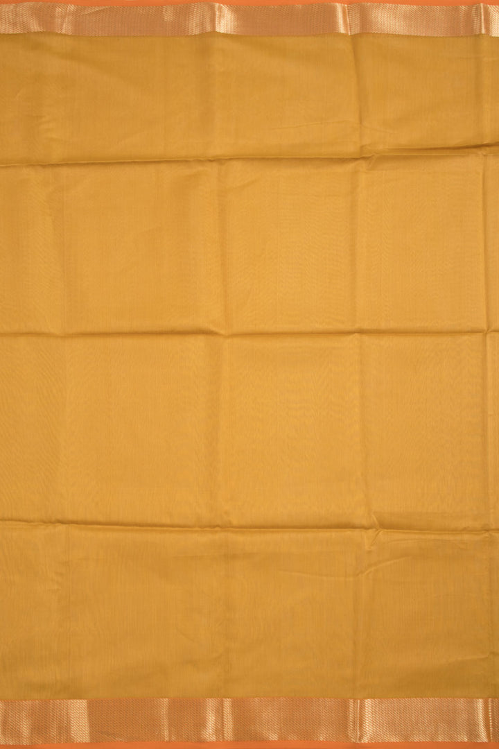 Mustard Yellow Handloom Maheshwari Silk Cotton Saree 10060481